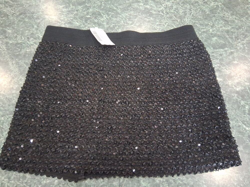 NWT Love Culture Black Sequin Mini Skirt Sz L Y2K Party Eras Tour Festival Glam